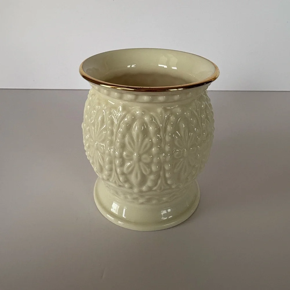 Lenox Embossed Floral and Beaded Votive or Tea-light Candleholder